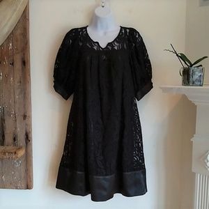 Adrianna Papell black lace dress 6